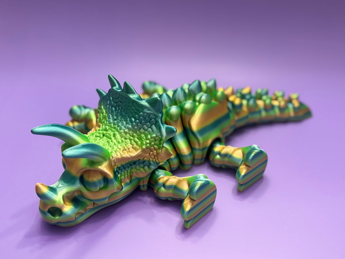 Triceratops Rainbow-Armored Articulated Dino