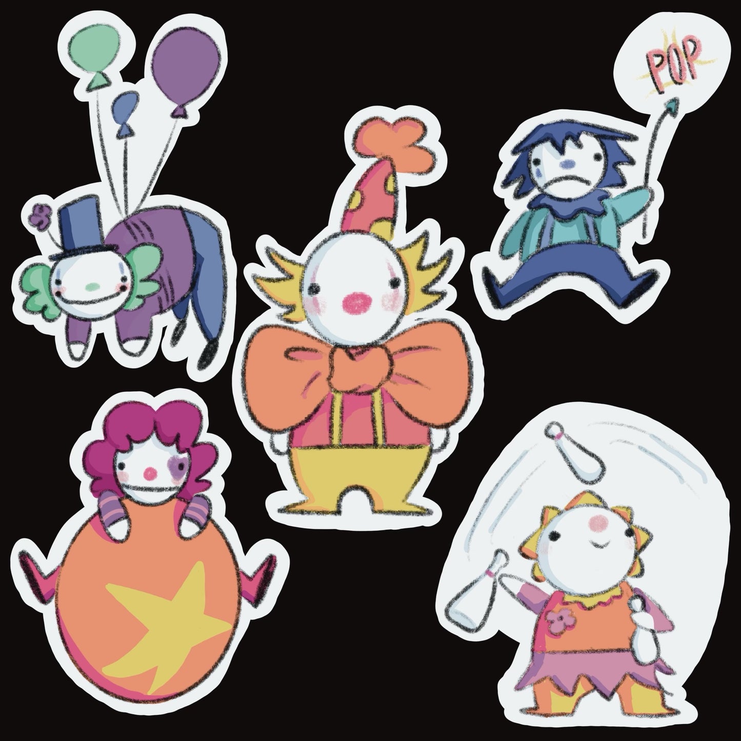 Clown Stickers